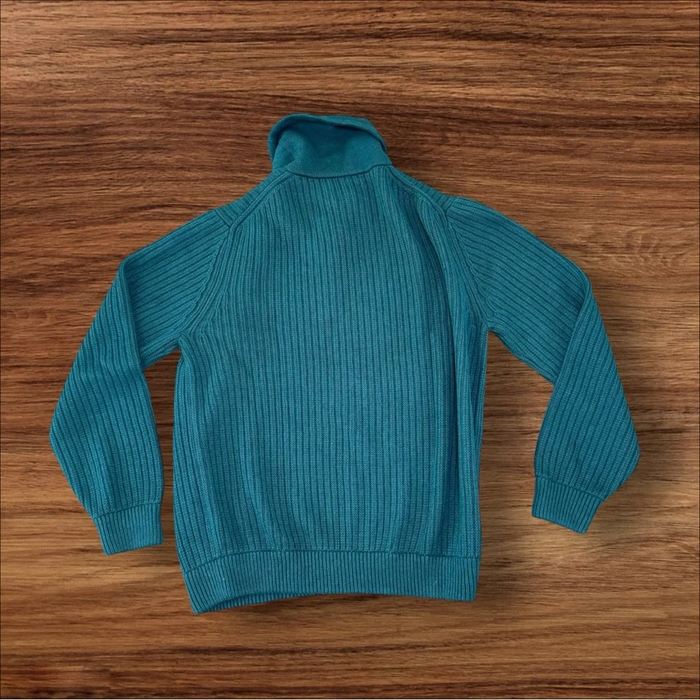 NWT Duluth Trading Blue Green‎ Thick Shawl Collar Wool Blend Sweater Men L